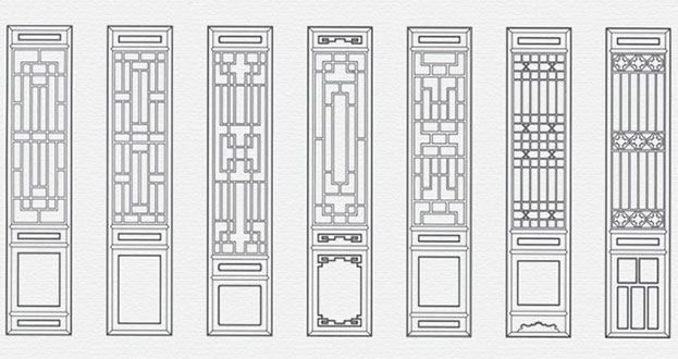 永嘉常用中式仿古花窗图案隔断设计图